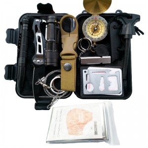 Kit di sopravvivenza per attrezzatura esterna da viaggio Kit di sopravvivenza kit di pronto soccorso da campo multifunzionale Forniture di emergenza SOS